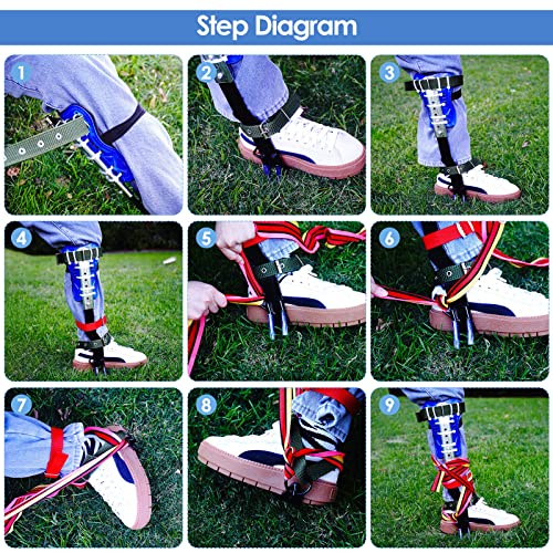Hlieeosfcn Tree Climbing Spikes Set, Claw Pruning Tree Climbing Equipment,Tree Climbing Spikes Adjustable Height,With Adjustable Safety Harness Belt