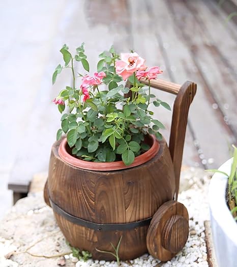 Soporte De Flor Barriles Florero Macetas Macizo De Madera Maciza ...