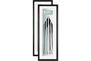 MCS Gallery Foundation Poster Frame, Picture Frame For Wall Art, Black, 8 x 24 Inch, 2-pack