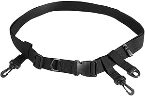 Fishing Wading Belt, Multi-functional Waist Belt Adjustable Fishing Wader Belt with 2 D 2 Swivel Hooks for Surf Kayak Fishing