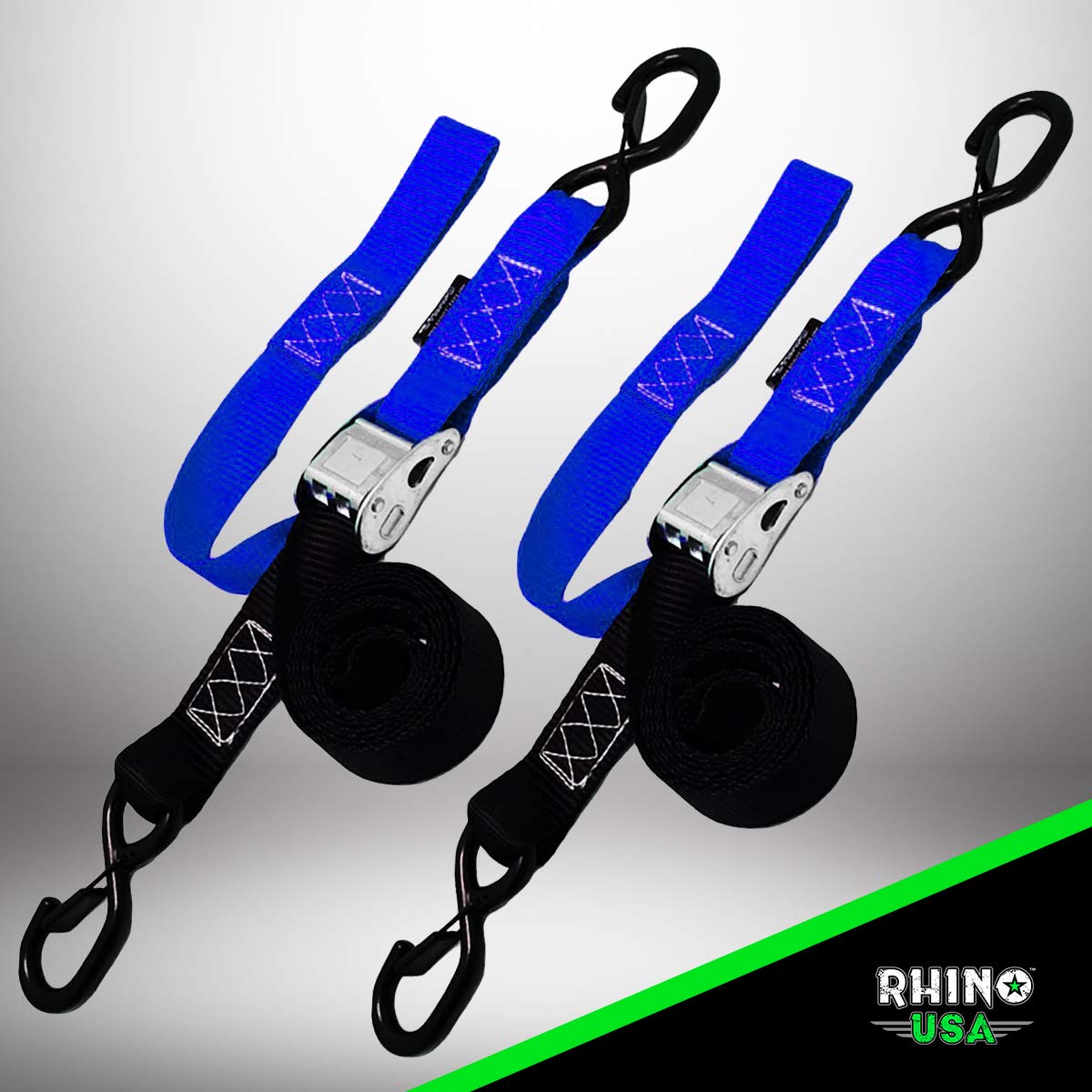 RHINO USA Motorcycle Tie Down Straps (2 Pack) Lab Tested 3,328lb Break
