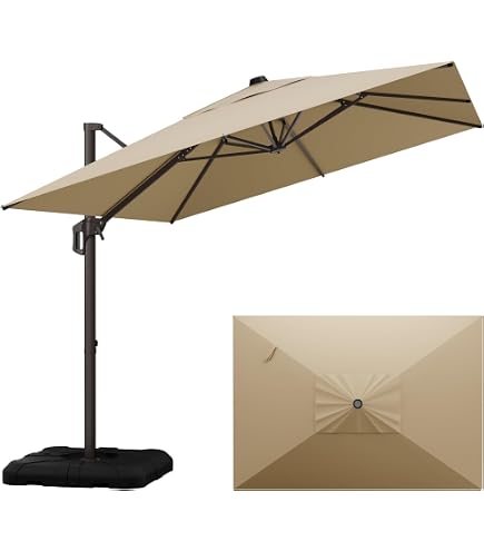 12 foot patio umbrella canada 12x12 FT Cantilever Umbrella, Heavy Duty Double Top Offset Hanging Canopy Shelter for Outdoor Furniture & Backyard Grill, 360° Rotation, 240GSM Fade-Resistant Shade Patio, Lawn & Garden 1 * 12 FT 6OCT24 Hand Reel Cuban Yo-Yo Size or Variant:Makaira 30 2 Speed Gold