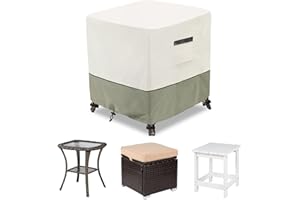 LSongSKY Patio Wicker Side Table Cover,Waterproof Square Patio Small Side Table Cover,Suitable for 3-Piece Outdoor Wicker Patio Bistro Set Side Table,22W x 22D x 18H inch.
