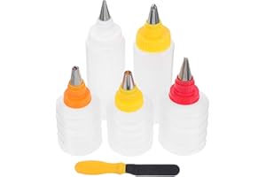 ERINGOGO 6pcs Icing Tubes Decorating Bottles for Cake and Cookie Decorating with Stable Pp Random Color