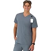 Hanes Mens Scrubs Healthcare Top, Moisture-Wicking Stretch Scrub Shirts for Men, Odor Control