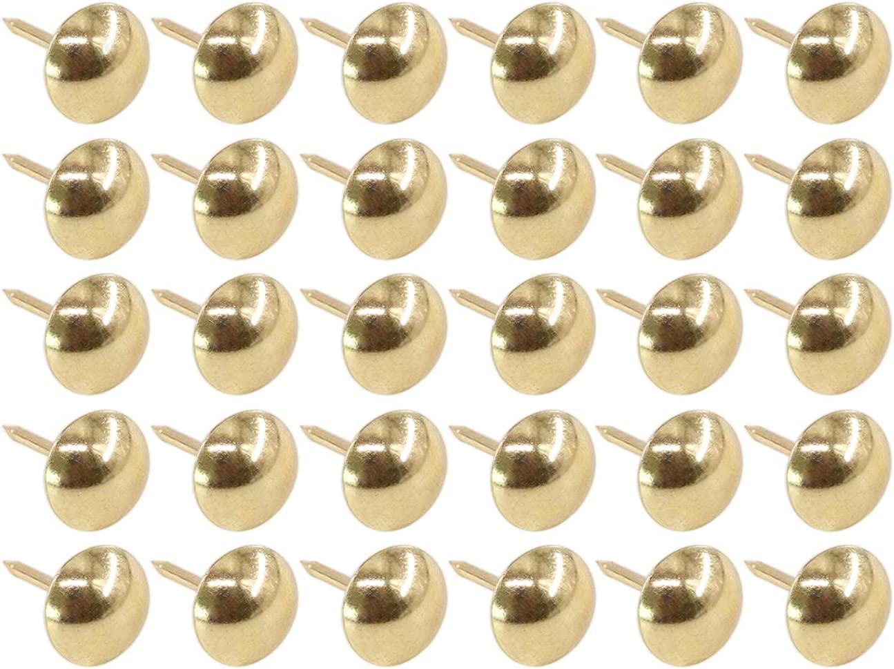 Mgoodoo Bronze Antique Decorative Nails, Pack of 100, Brass Upholstery Nails, 11 x 17 mm, Round Large Headed Push Pins