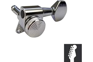 JIN HO Locking Guitar Tuners Chrome 6 In-line 19:1 Machine Heads Tuning Pegs for Fender Stratocaster/Telecaster