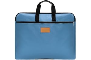 DONGAI Oxford Document Bag with Handle, A4 Paper Size Oxford Document Wallet Briefcase Accordion Folder Storage Bag, Suitable for School Home Business 12X15 inches (Blue)