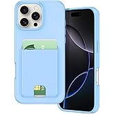 Petocase for iPhone 16 Pro Wallet Case Card Holder Slot Slim Fit Flexible TPU Gel Rubber Soft Skin Silicone Protective Phone Case Cover for Apple iPhone 16 Pro 6.3 inch Light Blue