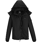 CAMEL CROWN Mens Winter Coat Waterproof Ski Jacket with Fleece Lining Warm Windproof for Snow Rain Outdoor Hiking Mountain