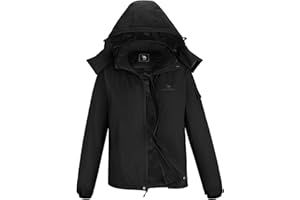 CAMEL CROWN Mens Winter Coat Waterproof Ski Jacket with Fleece Lining Warm Windproof for Snow Rain Outdoor Hiking Mountain