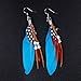 Nature Feather Earring Cute Handmade Goose Feather Super Light Boho Dangle Earrings for Women Girls Valentine's day Mother's day Gift