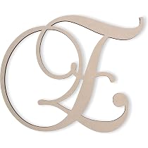 Jess & Jessica Large Wooden Cursive Letter - Unfinished MDF Monogram For Wall Decor (Letter B)