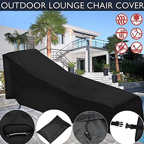 Evoio Sunlounger Cover Chaise Lounge Cover Patio Sun Lounger Cover Waterproof- Folding Lounge Chair Cover - Durable Outdoor Pool Chaise Lounge Chair Covers,782627-15 inch,(Black)
