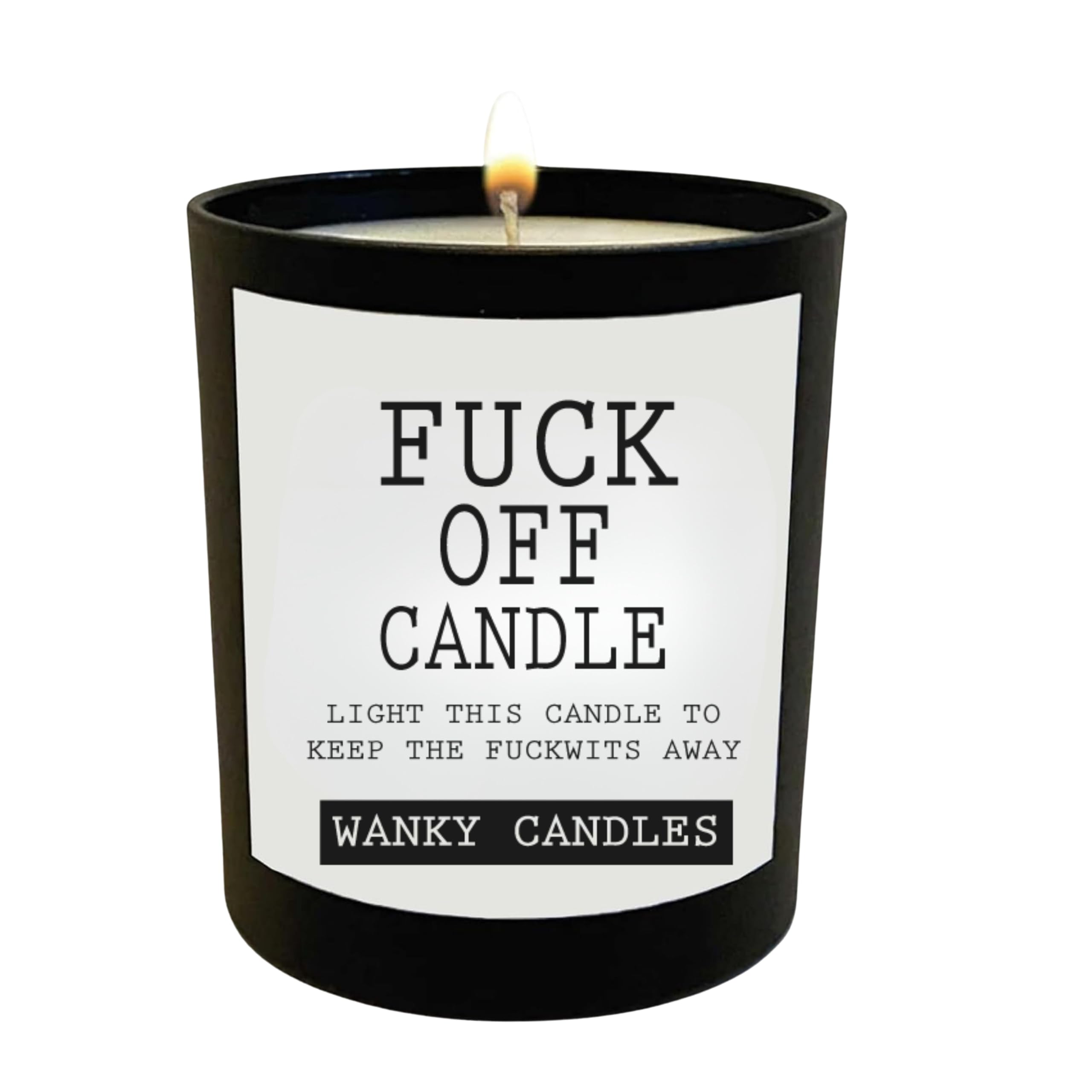 Funny Rude Candle for Her Offensive Gift Alternative Cheeky Sweary Black Jar Soy Wax Candle Strong Scent Humour (The Fuck Off Candle)