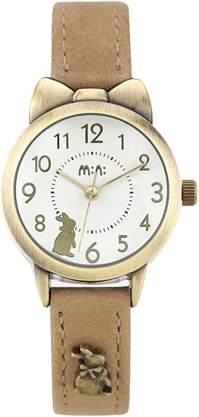 Amazon 可愛い ウサギ ガールズ 腕時計 Fq234 カーキ 革 ベルト 女子 学生 キッズ ウォッチ レディース腕時計 腕時計 通販