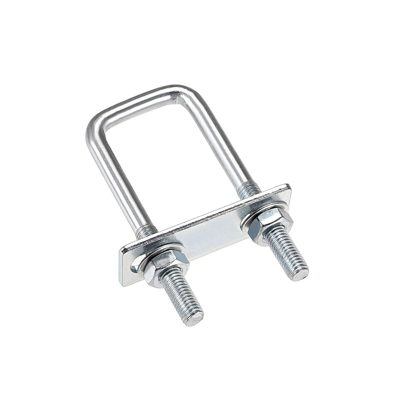 TA-VIGOR 2 sets M8 Square U-Bolts, 25mm Inner Width 90mm Length Steel U-Bolts with Nut, Plate, Washer for Attaching Piping Conduit Cable Tube Brackets Boat Trailer