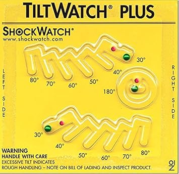Shock Indicator Damge Indicator Shipment Damage Shock Sensor Tiltwatch Plus Tilt Indicator Incorporates 3 Separate Indications Pack Of Amazon In Office Products