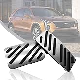 FZSCAR Upgraded Anti-Slip Accelerator Brake Foot Pedal Cover kit Compatible with Cadillac XT4 XT5 XT6 2014-2021,Non-Drilled Aluminum Accelerator Pedal and Brake Pedal Covers -Silver