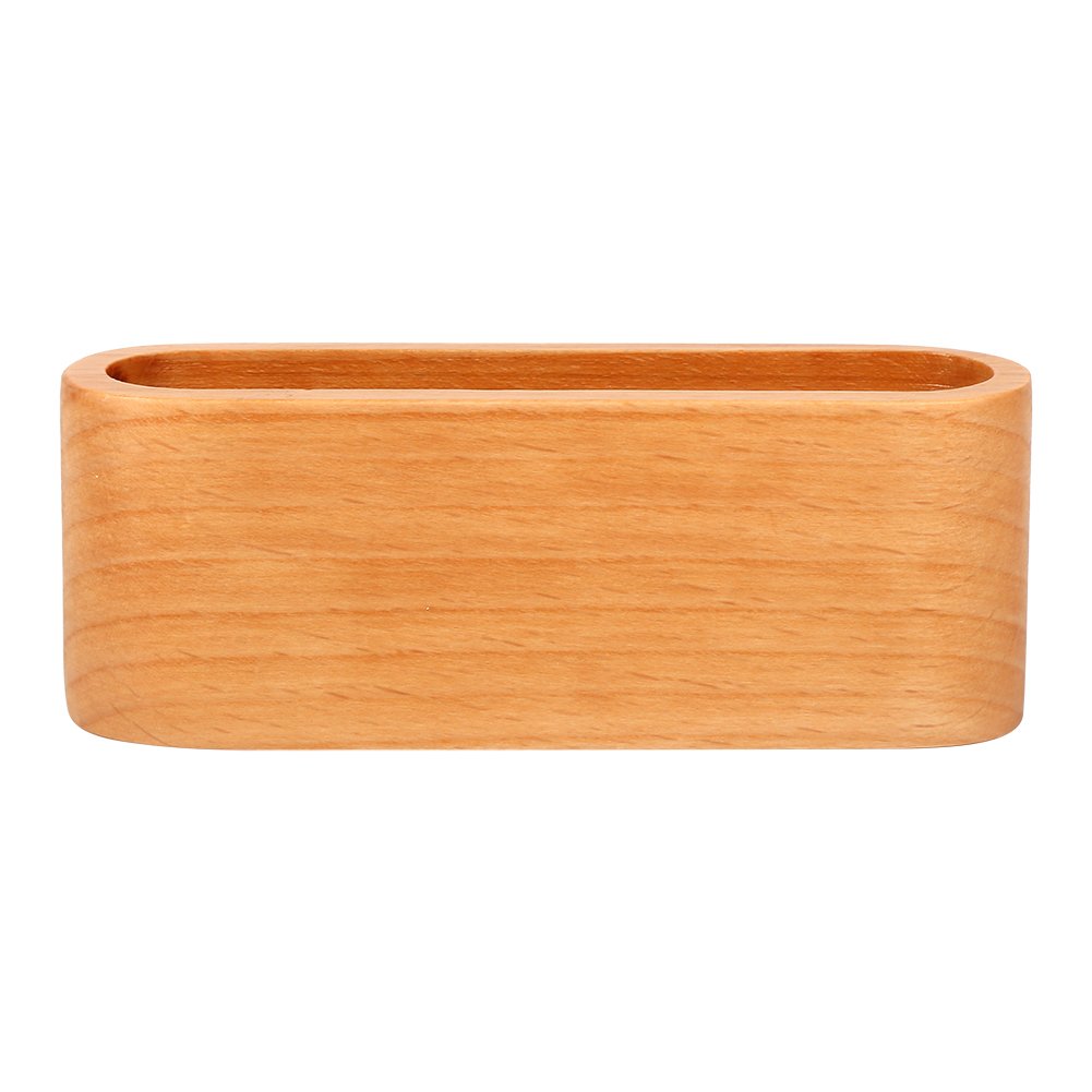 Zerodis Wood Business Card Holder,Elegant Handmade Wooden Card Case Storage Box for Office Desk Display Stand, Tidy and Attractive for Business Cards Beautiful Texture Choose Wooden or Brown Color