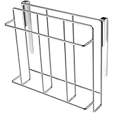 WAGENSTEIGER Stainless Steel Under/Over Cabinet Cutting Board and Kitchen Towel Rack – Space-Saving Rack for Countertop and Cabinet Door Storage, Chopping Board Holder (One-Layer)