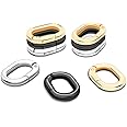 12Pack 3/4 Inch Small Oval Keyring, Metal Tiny Carabiner Spring Snap Hooks Clip for Paracord Keychain Lanyard, Car Key Rings, Pets Collar Buckles, Purse Keychain Replacement (Assorted)