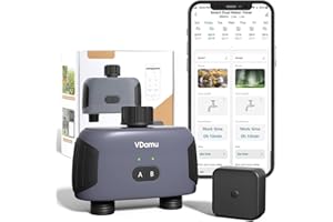 VDamu WiFi Water Timer for Garden Hose - 2 Zone Hose Timers for Watering, Smart Sprinkler Timer System, Irrigation Timer Compatible with Alexa and Google，Programmable Waterer Program