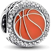 HuooNew Football Basketball Hobbies Charm Bead for Women Bracelet Necklaces Fashion Gifts 925 Sterling Silver Charms Making DIY Jewelry