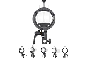 Godox S3 Speedlites Bracket, S2 Upgrade, S-Type Bracket Bowens Mount Holder Compatible with Godox V100 V1Pro AD300 AD200 AD10