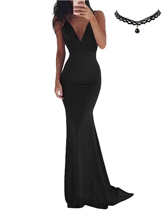 amazon vestito nero lungo