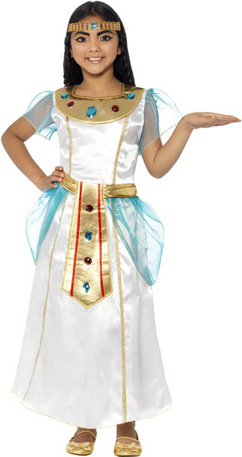 Girls Queen Of Egypt Deluxe Cleopatra Childrens Fancy Dress Costume Size Med (7-9 years)