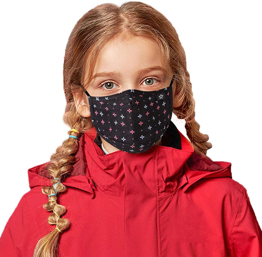 Kids Anti Dust Mouth Mask Washable Reusable Cute Dustproof Pollution Mask with Activated Carbon Filter Adjustable Ear Loops