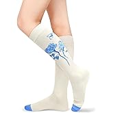 Benefeet Womens Knee High Striped Checkered High Knee Socks Cotton Long Sports Tube Socks