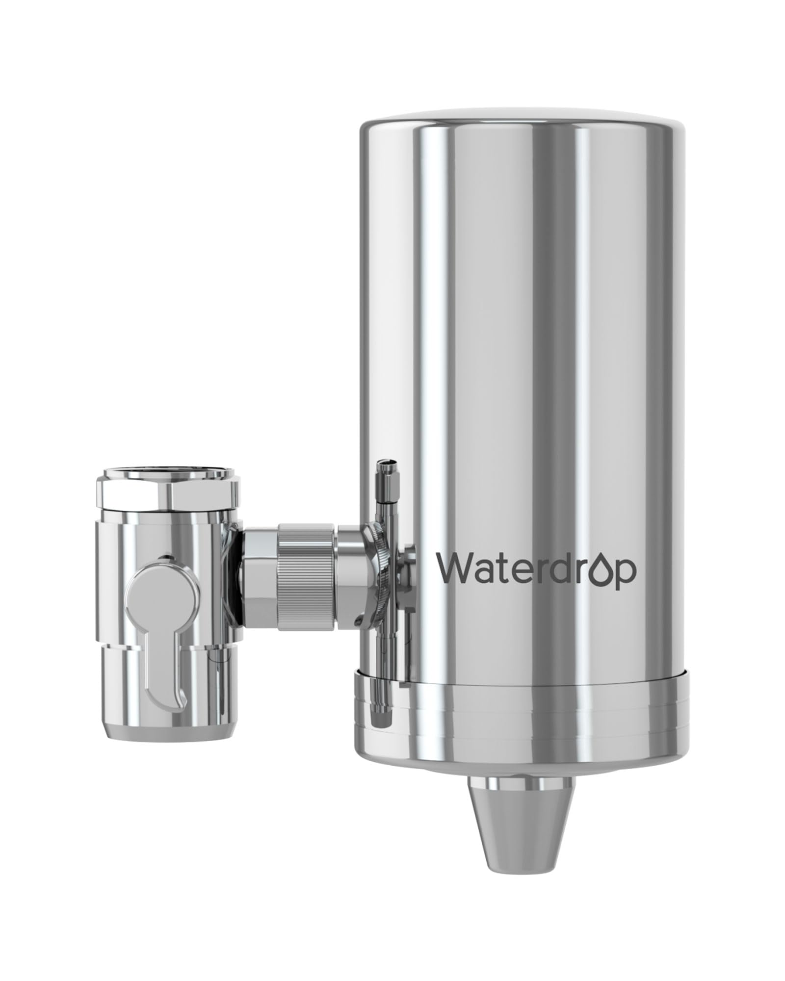 Waterdrop Water Filter Tap, Stainless-Steel Water Filter for Tap, Water Tap Filter Reduces Chlorine, Odor and Bad Taste - 𝐎𝐧𝐥𝐲 𝐅𝐢𝐭 𝐒𝐭𝐚𝐧𝐝𝐚𝐫𝐝 𝐅𝐚𝐮𝐜𝐞𝐭𝐬 (1 Filter Included)