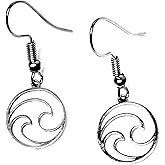 Double wave dangle earrings