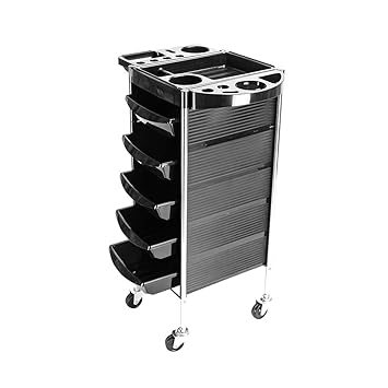 Amazon Com Byya Beauty Salon Trolley Cart With 5 Abs Drawers And