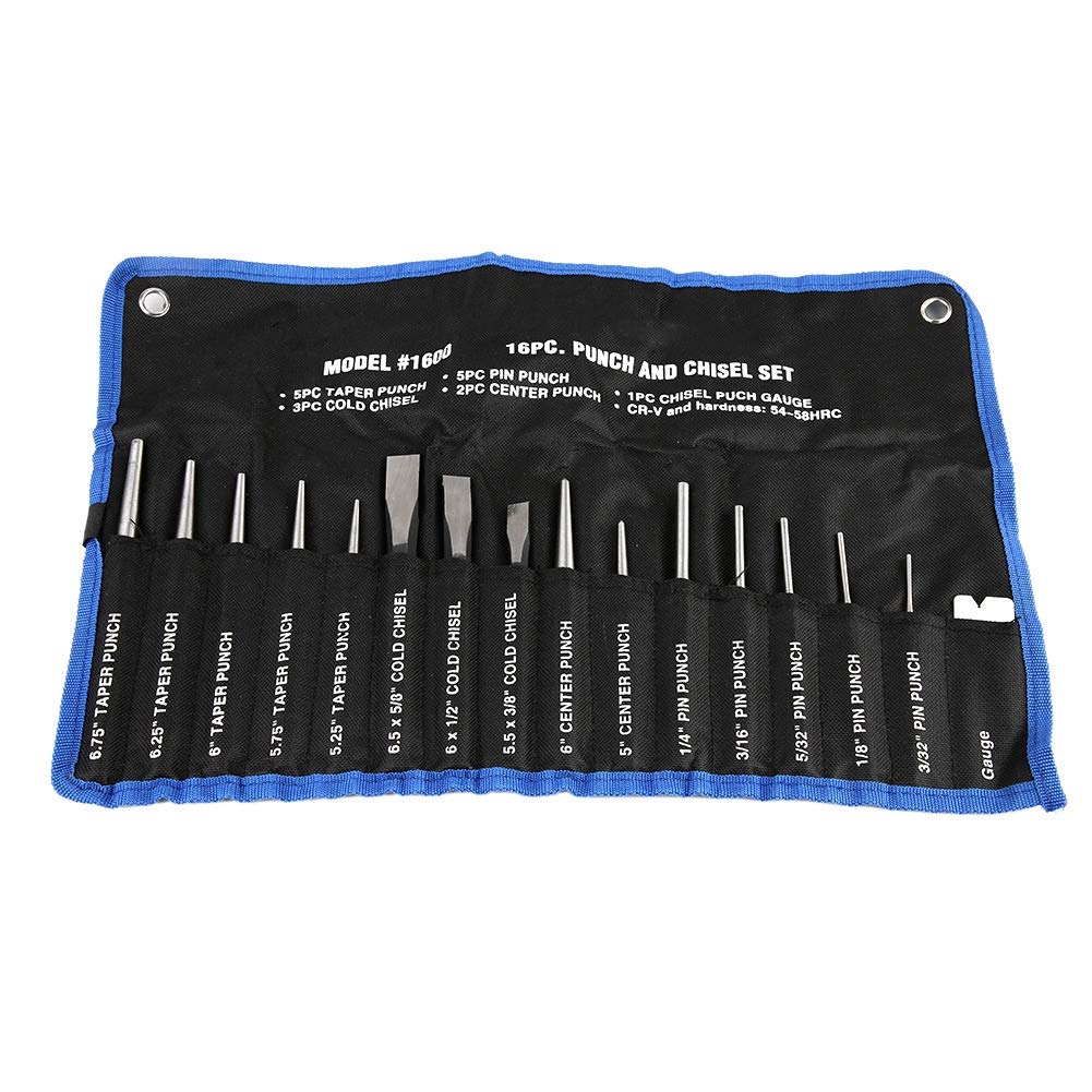 Dioche 16Pcs Steel Pin and Center Punch Set, Ideal for Metal & Masonry Carving Heat Treatment Steel, Strong Impact Bearing Capacity, Improve Work Efficiency