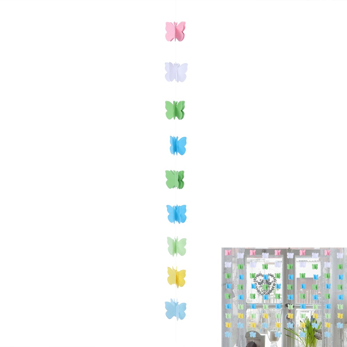 Amazon Com Bestoyard 3 Meters 3d Butterfly Paper Garland