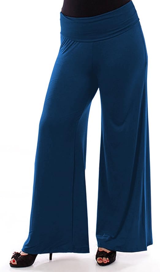 Popular Women's Plus Size Palazzo Stretchy Pants 6X Royal Blue Amazon