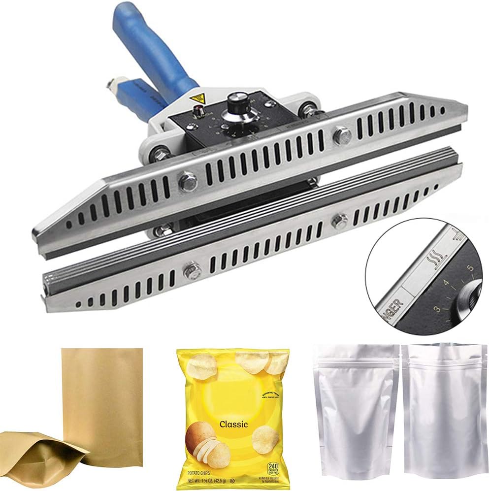 Hanchen 12" Crimp Heating Sealer, Hand Clamp Bag Crimp Heat