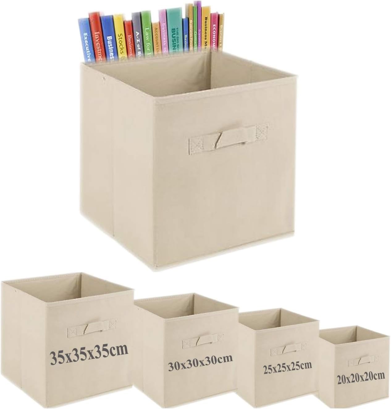 Fabric Foldable Square Canvas Storage Box Collapsible Folding Box Cubes