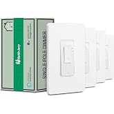 Smart Dimmer Switch by Martin Jerry | White, 4-Pack, Supports LED, 2.4G WiFi, Voice Control via Echo &amp; Google Home, a Neutral Wire is Necessary for Installation