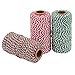 Sunmns 3 Roll Christmas Twine Cotton String Rope Cord for Gift Wrapping, Arts Crafts, 984 Feet (Multicolor A)