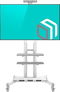 ONKRON Mobile TV Stand with Wheels Rolling TV Cart for 55 to 80 Inch LCD LED Flat Panel TVs (TS1881)