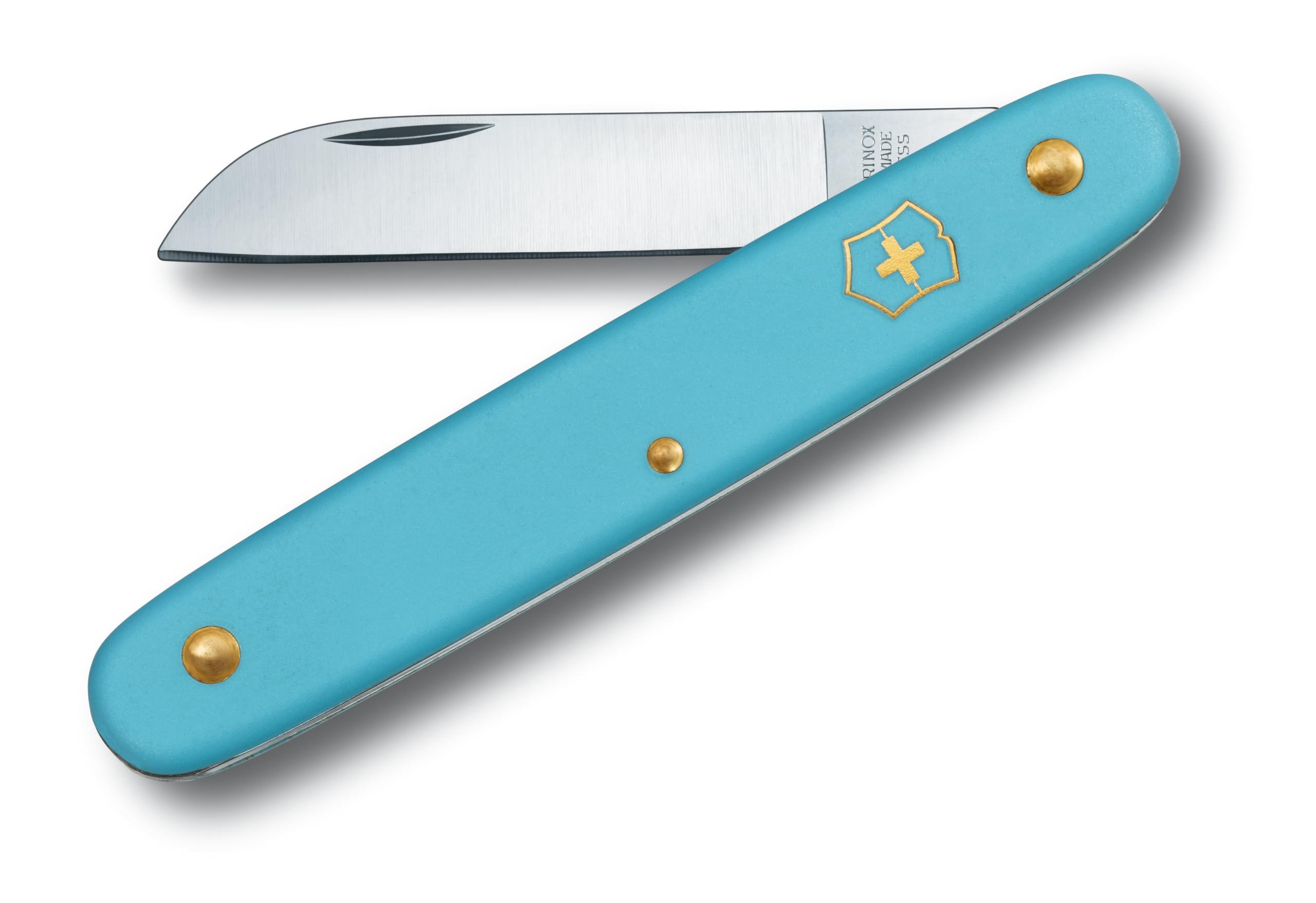 Victorinox Garden Floral Knife, Swiss Made, Straight Blade, Stainless Steel, Ice Blue