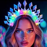 JAKAWIN Light Up Headband Led Rave Accessories Glowing Headpiece for Women