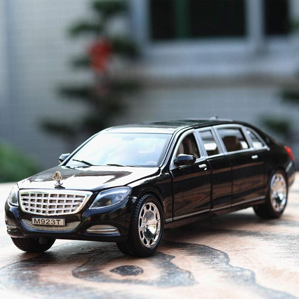 World Famous Car 1:24 Decast Car Model S600 Long Car Model Sound And Light Pull Back Car Simulation Car Model Ornaments Toy Car Gift