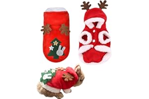 Rabbit Christmas Costumes, Pet Cold Weather Sweater Coat, Bunny Santa Claus Reindeer Outfit Winter Hoodie Warm Vest Clothes, 