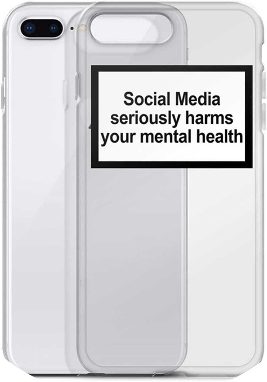 Social Media Seriously Harms Your Mental Health Soft Silicone Clear Cover Phone case for iPhone XR XS Max 6 7 8 Plus 5 5s 6s se,4961,for iPhone 7