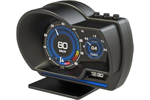 Shkalacar Car HUD Head Up Display AP-6, OBD+GPS Smart Gauge, High Definition Speedometer Car Diagnostic Tool Overspeed Fault Alarm for All Vehicles